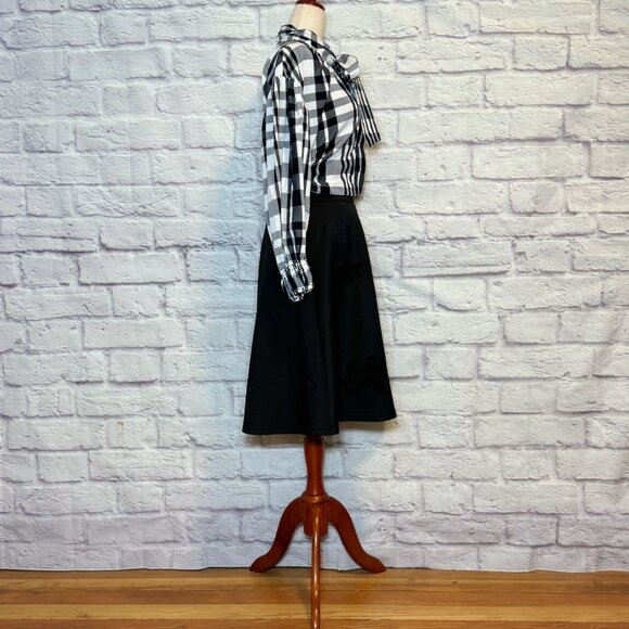 Zara Black & White Plaid Blouse - Picture 7 of 9